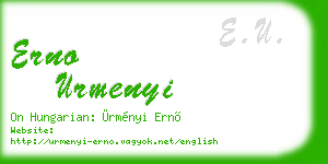 erno urmenyi business card